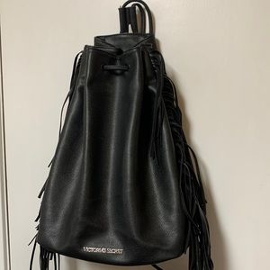 Victoria Secret black bad purse with fringe